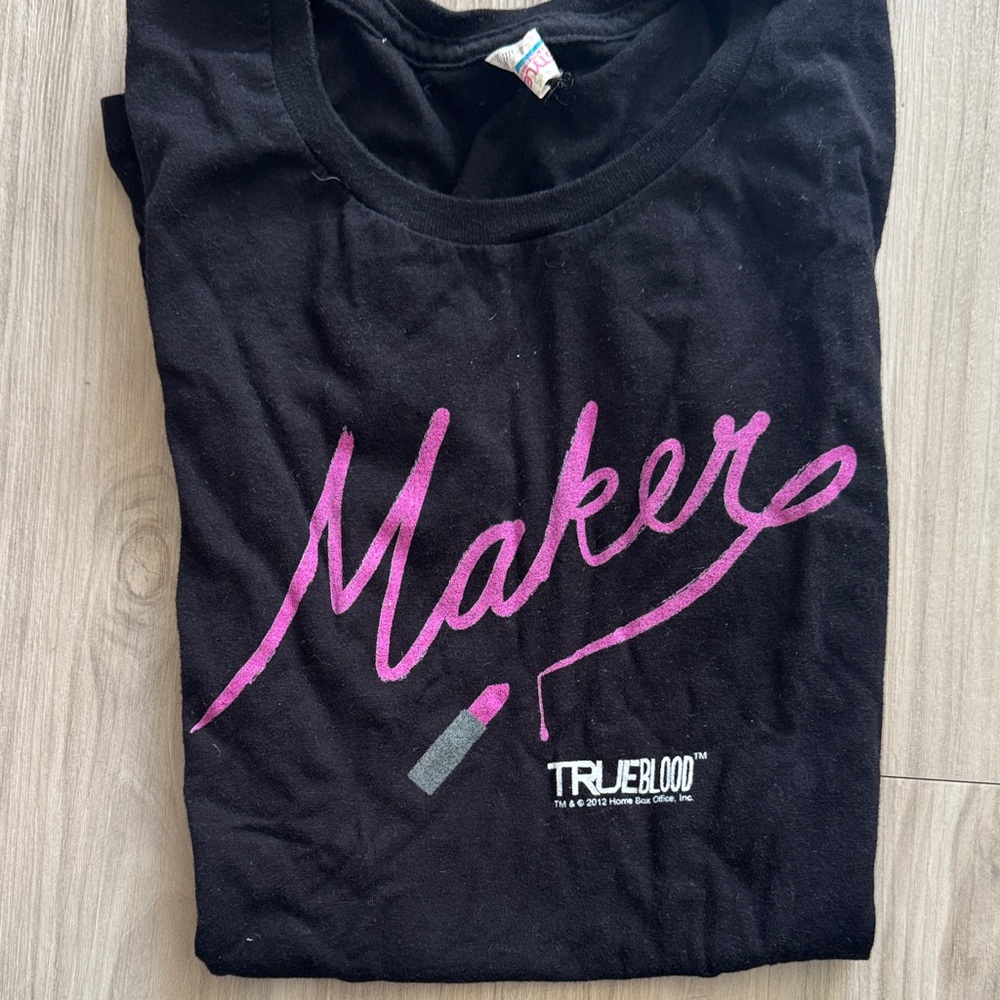 True Blood Black and Pink Women's Short Sleeve Tee